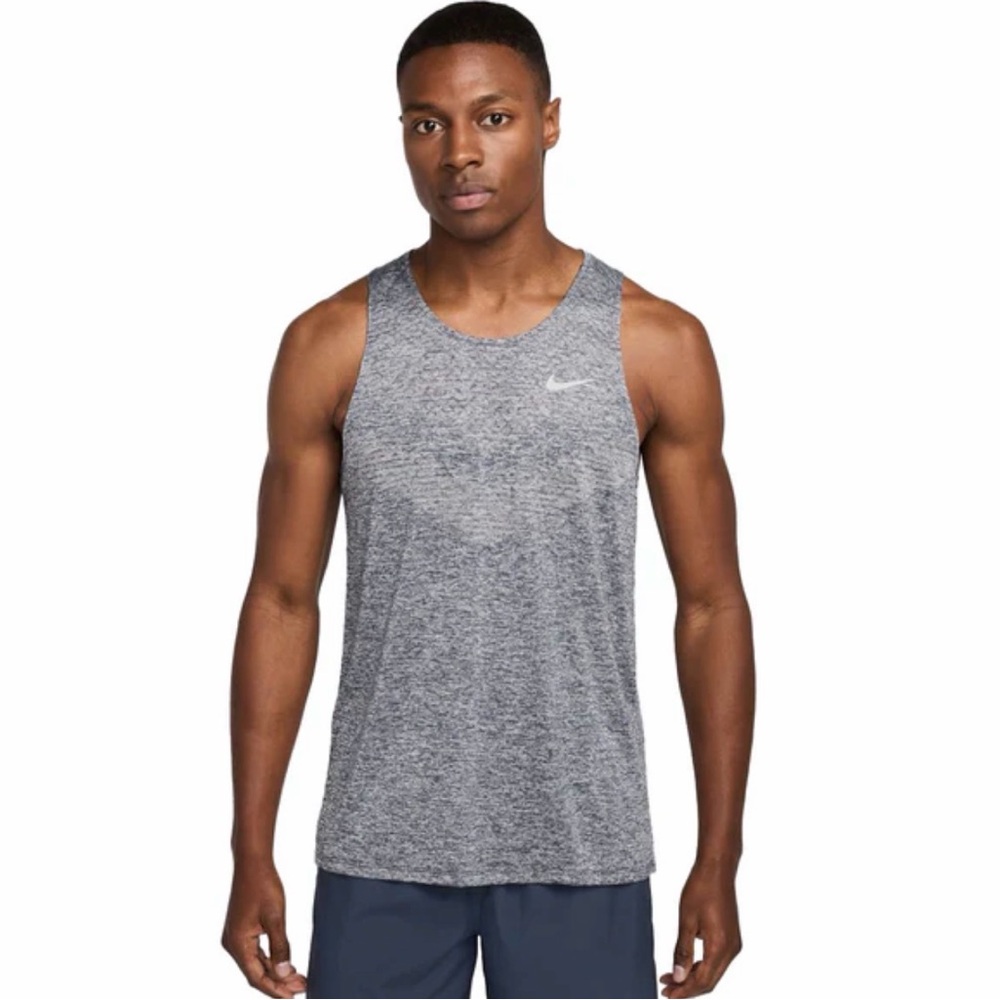 Nike Men's Grey Dry Fit ADV Running Tank Top Medium